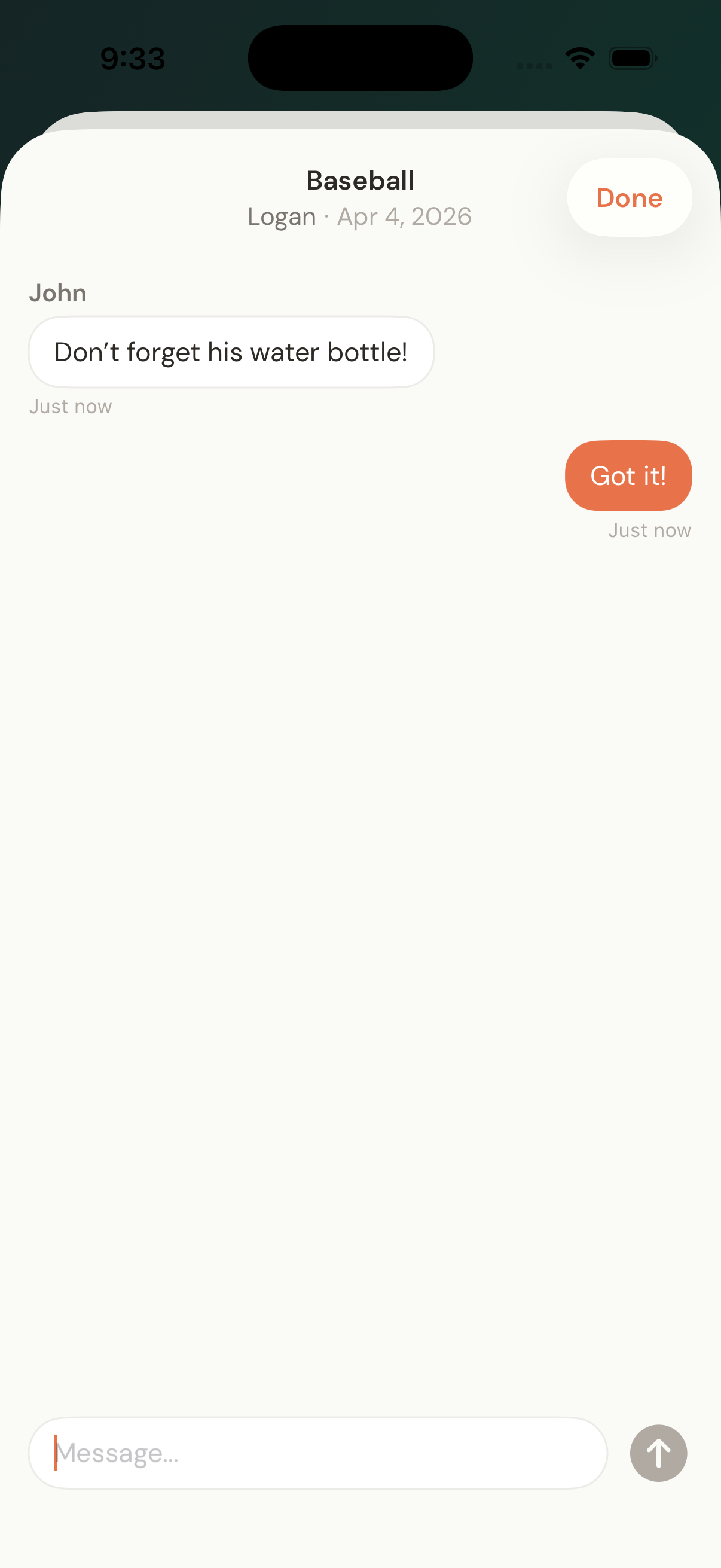 KidSync Chat - Discuss events and tasks in context