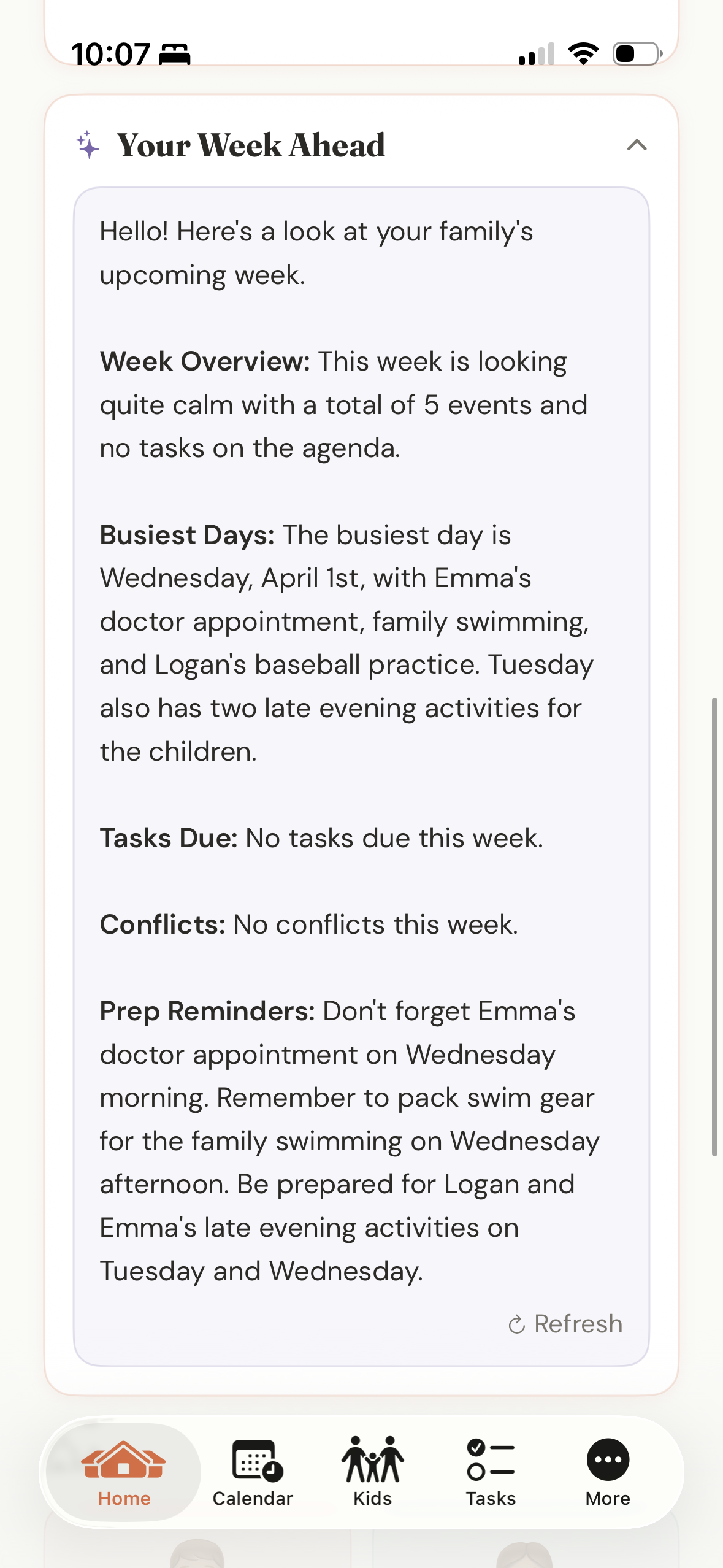 KidSync Week Ahead - AI-powered weekly family summary